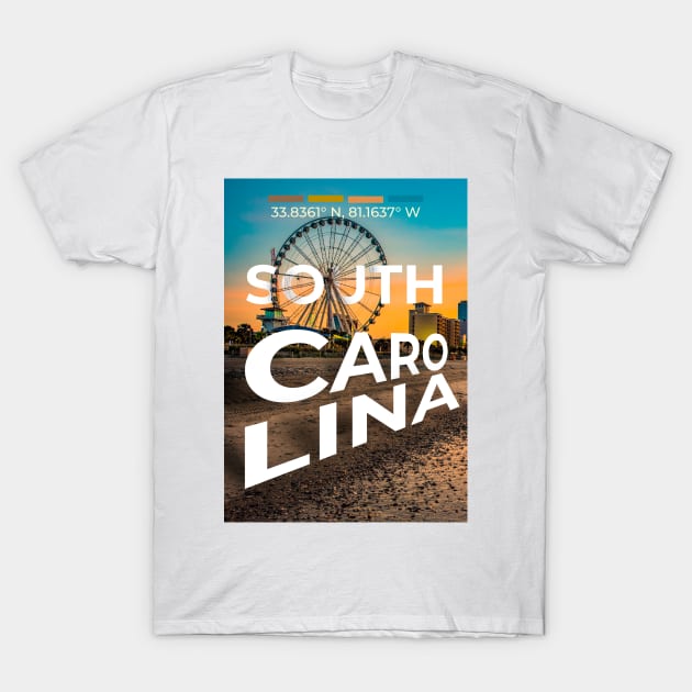 South Carolina Travel Poster T-Shirt by mardavemardave